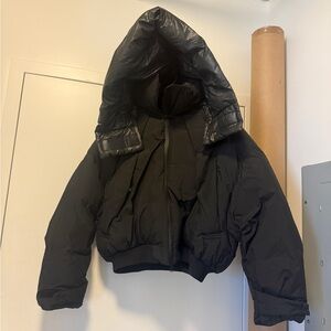 Black Puffer Jacket with Hood